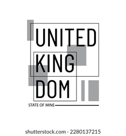 United Kingdom Typography and Minimal T shirt design