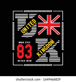 united kingdom typography, vector illustration