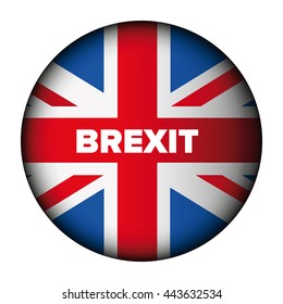 United Kingdom (UK) flag button with Brexit sign