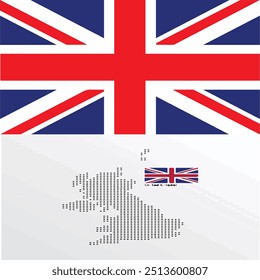 United Kingdom UK Flag And Map With White Background Vector Illustration EPS 10.