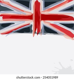 United Kingdom or UK flag in watercolor style.EPS10