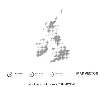 United Kingdom (UK) map abstract line gray on white background vector for presentation. Creative concept for infographic.