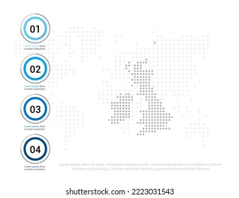 United Kingdom (UK) Map Of Dots Gray For Presentation. Creative Concept For Infographic.