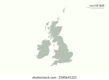 United Kingdom (UK) map of green vector modern.