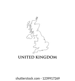 United Kingdom (UK) map icon vector.