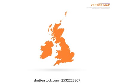 United Kingdom (UK) Map - Orange abstract style isolated on white background vector.