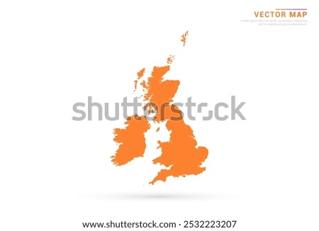 United Kingdom (UK) Map - Orange abstract style isolated on white background vector.