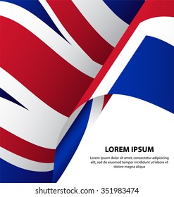 The United Kingdom UK Waving Flag Background, Clipping Mask