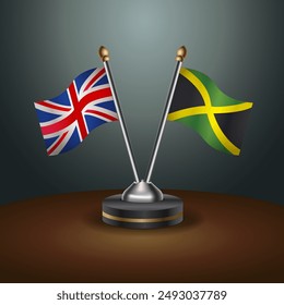 United Kingdom and USA Jamaica flags mark the relationship on a gradient background