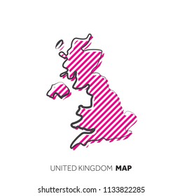 United Kingdom vector country map. Map outline with dots.