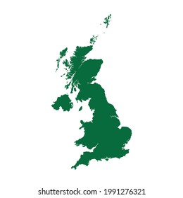 Ilustración vectorial del Reino Unido. Silueta de mapa del Reino Unido