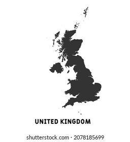 United Kingdom Vector Map. vector isolated high detailed silhouette image of Great Britain