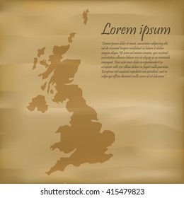 United Kingdom Vector Map old paper