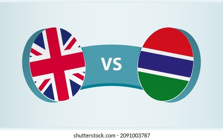 United Kingdom versus Gambia, team sports competition concept. Round flag of countries.