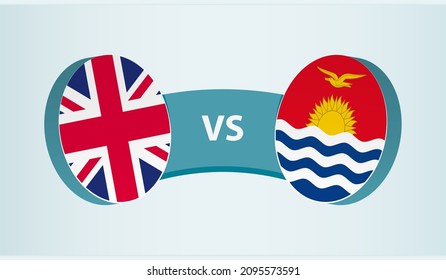 United Kingdom versus Kiribati, team sports competition concept. Round flag of countries.