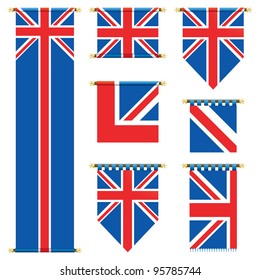 united kingdom vertical banners isolated on white