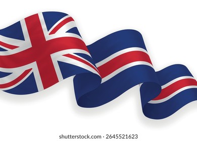 United Kingdom waving flag with bright colors on clean background