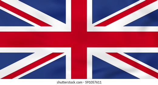 United Kingdom waving flag. UK national flag background texture. Vector illustration.