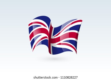 United Kingdom waving flag vector icon, national symbol. Flag of UK, fluttered in the wind - vector illustration isolated on white background.