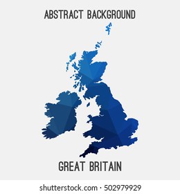 United Kingdome,Great Britain,UK,GB map in geometric polygonal,mosaic style.Abstract tessellation,modern design background,low poly. Vector illustration.