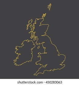 United Kingdom,Great Britain,GB,UK Map,outline,stroke,line Style