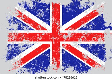 United KIngdom,Great Britain,UK,GB Grunge, Old, Scratched Style Flag