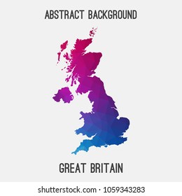 United Kingdom,Great Britain,UK,GB map in geometric polygonal,mosaic style.Abstract tessellation,modern design background,low poly. Geometric cover, mockup. Vector illustration.