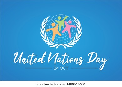 United nation day letter vector with abstract people. United nation day text banner. Vector illustration EPS.8 EPS.10