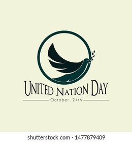 United Nation Day on October 24th with The Pigeon Minimalist Logo