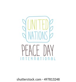 United Nation Peace Day Label Design In Light Colors