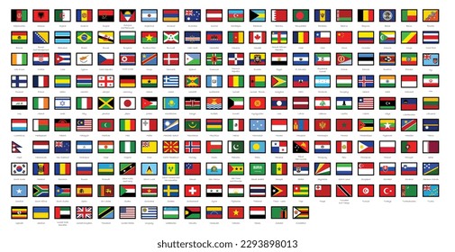 United Nation (UN) members flag, flag of world countries