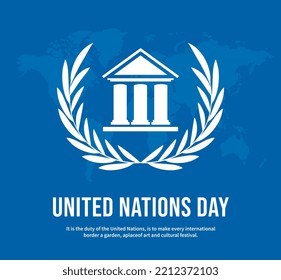 United Nations Day, 24th October, United Nations flag, Vector Design Template, Flag of the United Nations, for background, banner, card, poster, UN flag, October, un day, UN day social media post, UN