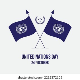 United Nations Day, 24th October, United Nations flag, Vector Design Template, Flag of the United Nations, for background, banner, card, poster, UN flag, October, un day, UN day social media post, UN