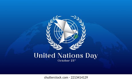 United Nations Day background. Abstract Background. With Birds Vector From Origami Paper. Commemorating United Nations Day on 24 October. Suitable for banners, social media, posters etc