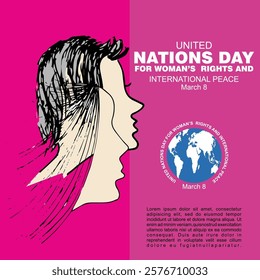 United nations day for woman’s rights and international peace, poster vector