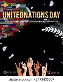 United Nations Day with social media post banner template luxury | United Nations Day celebration promotion template design | United Nations Day social media sale banner or instagram post promotion 