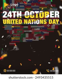 United Nations Day with social media post banner template luxury | United Nations Day celebration promotion template design | United Nations Day social media sale banner or instagram post promotion 