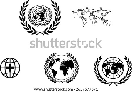 United Nations Day vector silhouette illusteation