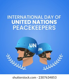 United Nations International Day of Peacekeeping vector design. flat design. flat illustration. may 29