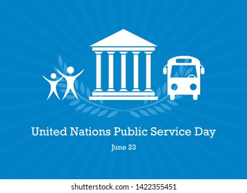 United Nations Public Service Day vector. White Public icons. The United Nations Public Service Day is celebrated on June 23.  