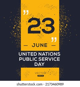 United Nations Public Service Day, held on 23 June