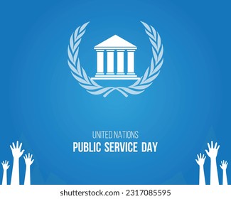 Día de las Naciones Unidas de la Administración Pública. 23 de junio. Concepto de vacaciones. Plantilla para fondo, banner, tarjeta, afiche. Ilustración vectorial. diseño plano.