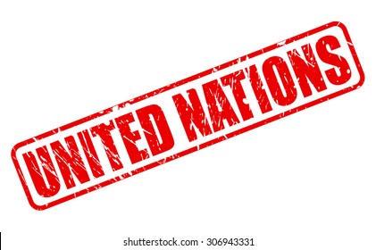 UNITED NATIONS red stamp text on white