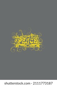 UNITED PEACE ASSURE WORLDWIDE TYPOGRAPHY TEXT GRAPHIC DESIGN VECTOR SKETCH