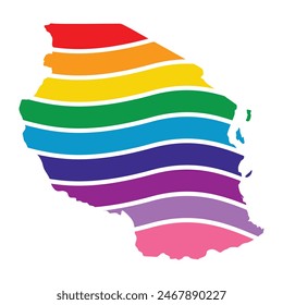 United of Republic of Tanzania swoosh silhouette rainbow map