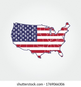 United Sates Map, American Continent, Geography, Region Vector