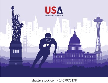 united state of america cityscape illustration