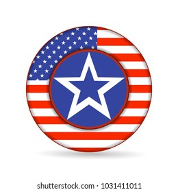 United State of America flag on button