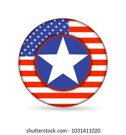 United State of America flag on button