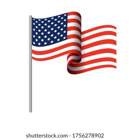united state of america flag on white background vector illustration design